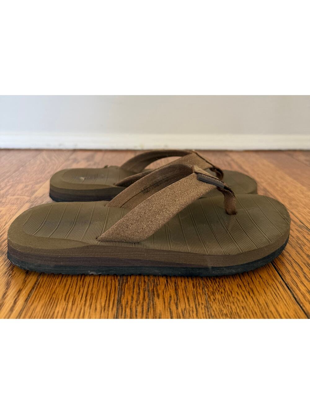 Rockin Kids Brown Leather Flip Flops Size 13 Little Kid